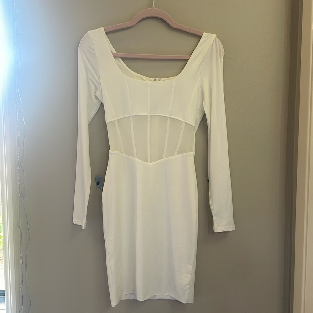 Princess Polly white long sleeve dress